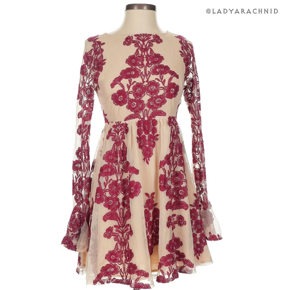 FOR LOVE AND LEMONS Temecula mini dress in Wine size XS - Picture 4 of 7